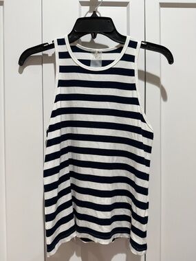 CALIA by Carrie Underwood Navy and White Striped Tank Top